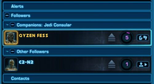NPCs are now classified as Followers, Companions and Contacts in KotFE