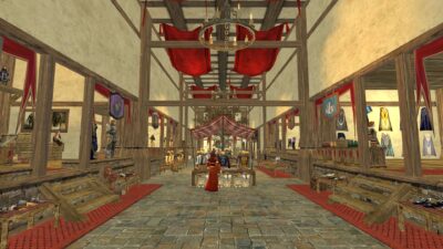 Inside Lalia's Market, where you can get outfits in exchange for Mithril Coins