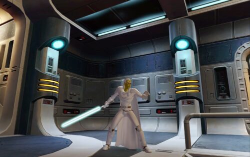 An almost-completely white outfit in SWTOR: Not using White-White Dye!