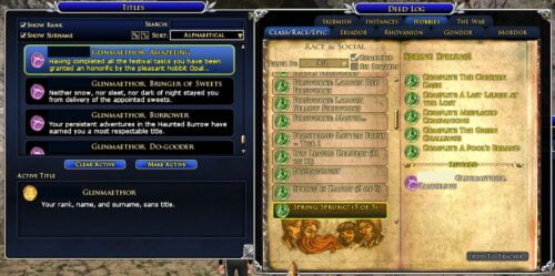 Amazeling Title can be obtained during the LOTRO Spring Fest