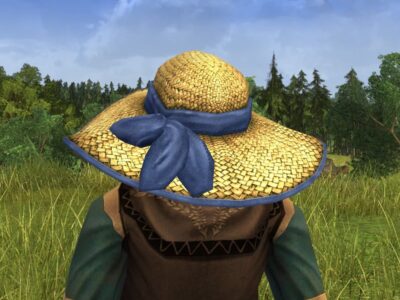 Straw Sun Hat with Ribbon Cosmetic