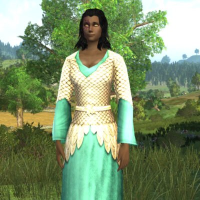 Autumn Leafmail Dress Cosmetic (Turquoise Dye) - LOTRO