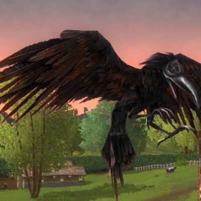 Soot-Feathered Crow - a Longbeak Crabban Cosmetic Pet