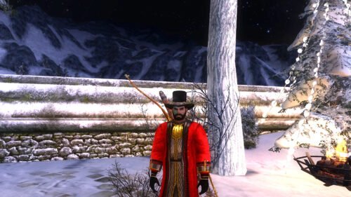 Extravagant Festival Robe, Hat and Gloves received for Gain And Glory