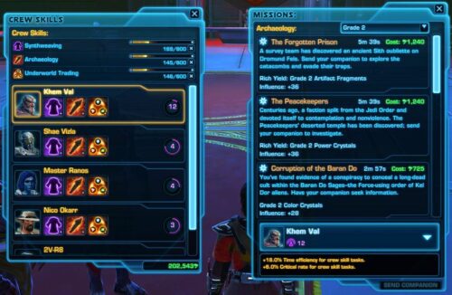 You can use Crew Skills in SWTOR to Increase Companion Influence
