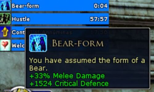 Beorning Bear-form melee damage buff and critical defence