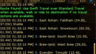 Stable Guy posts your directions to chat in the Standard channel