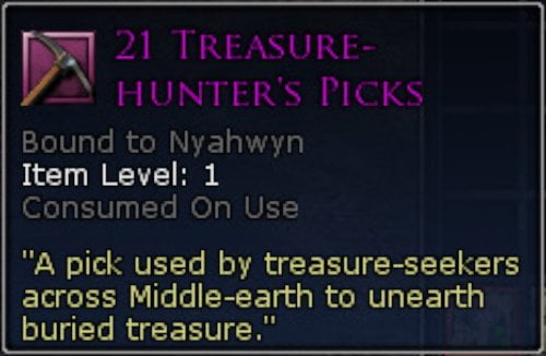 treasure hunters picks item description