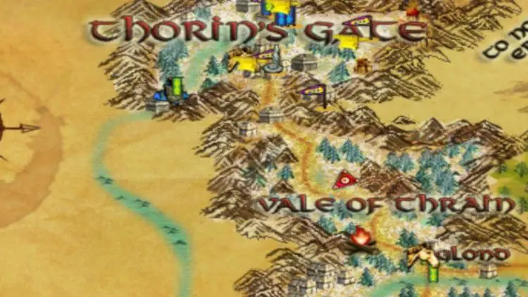Map of how to find the Snow-Man of Ered Luin in the Vale of Thrain
