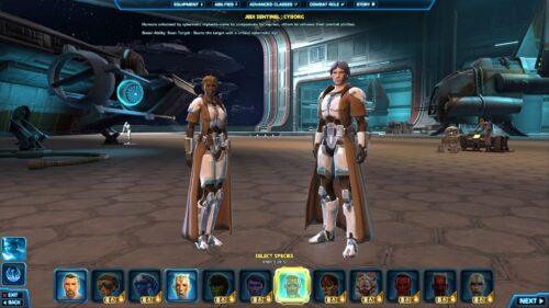 SWTOR Free-to-Play Character Creator - 3 Republic Species