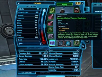SWTOR Character & Combat Stats in SWTOR - Guide for Beginners