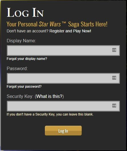 Log Into the SWTOR Website