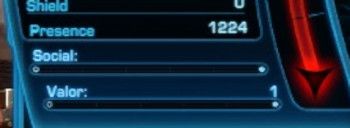 Social and Valor Rankings in the SWTOR Character Panel
