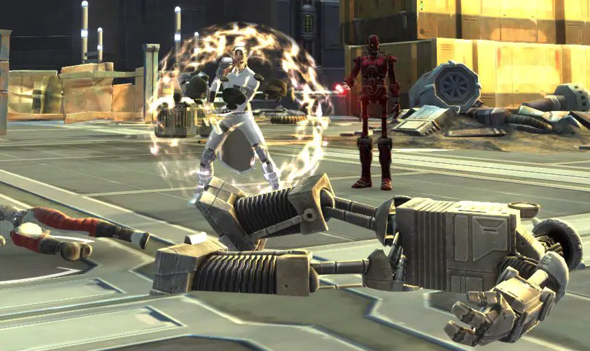 Gathering Crafting Materials from a fallen Droid enemy in SWTOR