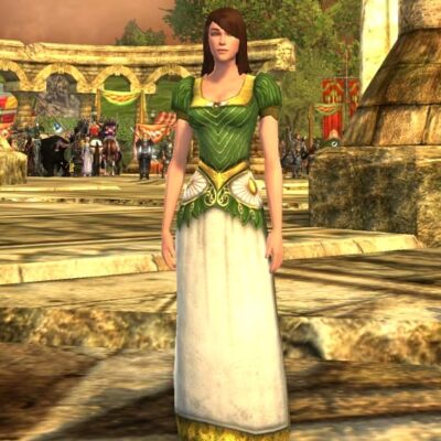 Short-Sleeved Dress of the Spring Maid - LOTRO Spring Festival Upper Body Cosmetic