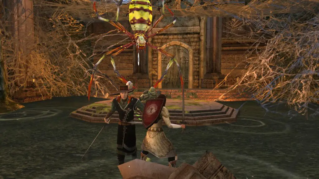 You can encounter a huge spider queen underneath Marshwater Fort in the LOTRO Epic