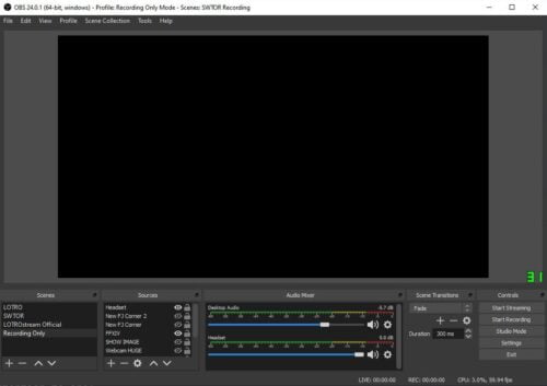 Example of OBS Studio's Interface