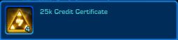 25k Credit Chip Certificate