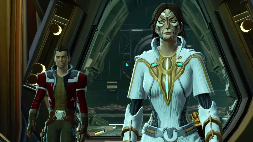 My Cathar Sith Warrior and Theron Shan on Iokath in SWTOR