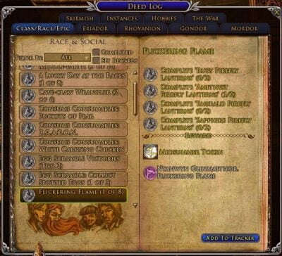 LOTRO Flickering Flame Title Deed