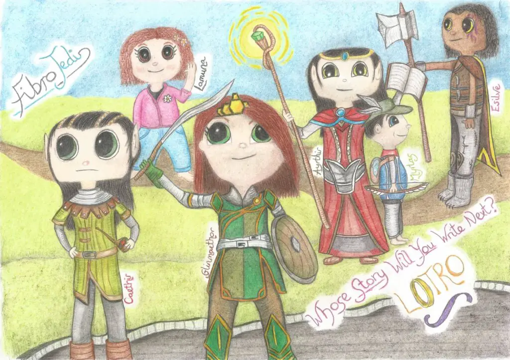 My LOTRO characters draw in the style of True and the Rainbow Kingdom