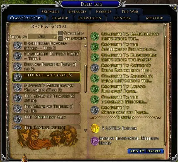 Helping Hand Title Deed, LOTRO
