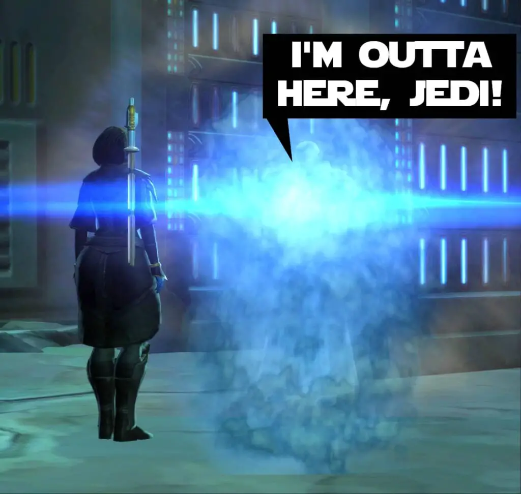 I'm outta here Jedi - SWTOR Screenshot (Rajivari)