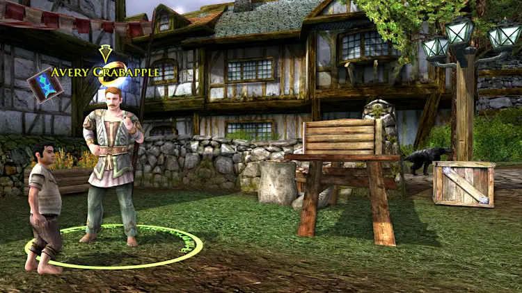 LOTRO Avery Crabapple - the NPC whose story involves the quest 'A Fistful of Flowers'.
