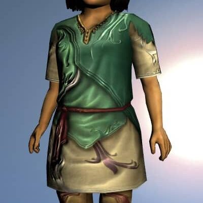 LOTRO Short-Sleeved Elven Tunic and Trousers - Anniversary Upper Body Cosmetic (Steel Tokens)