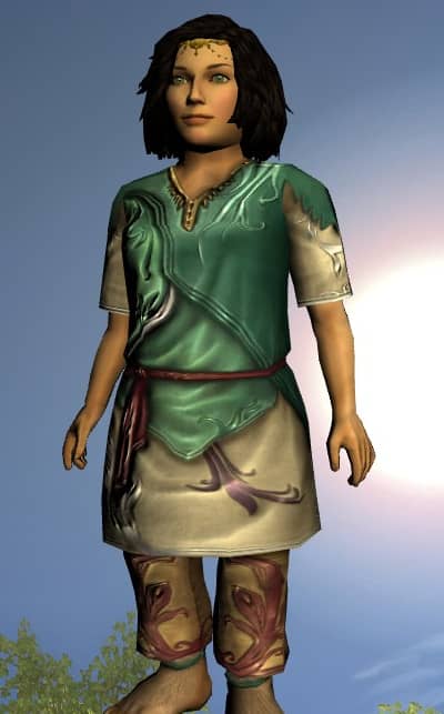 LOTRO Short-Sleeved Elven Tunic and Trousers - Anniversary Upper Body Cosmetic (Steel Tokens)