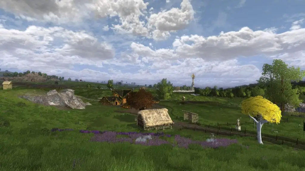 View from a property in the Kingstead Meadows Rohan Housing, LOTRO