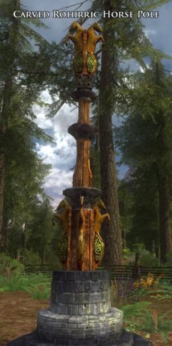 Carved Rohirric Horse Pole Decoration