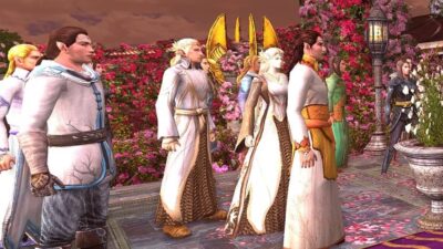 Celeborn and Galadriel sporting the Circlet of Lorien during Arwen and Aragorn's Wedding in LOTRO