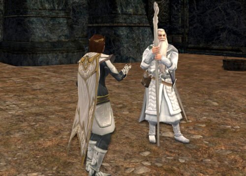 Glinmaethor talks to Gandalf in Minas Tirith