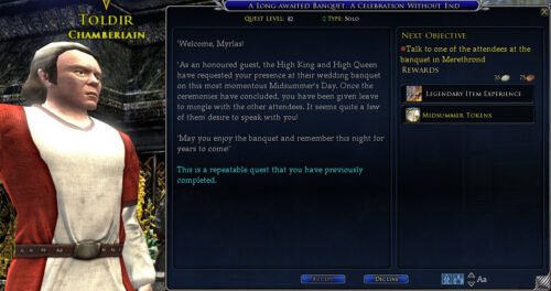LOTRO A Long-Awaited Banquet - a Celebration Without End (Daily) Quest