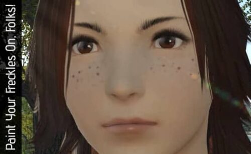Freckles are only possible with Face Paints in FFXIV