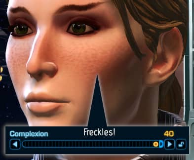 SWTOR Freckles in the Complexion Character Creation Setting