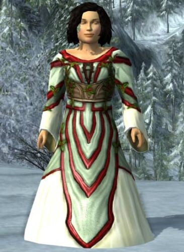 LOTRO Gown of Shire Holly - Female Hobbit