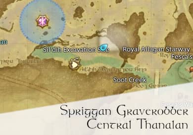 FFXIV Spriggan Graverobber Location - Central Thanalan - Gladiator Hunting Log