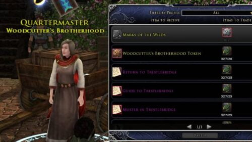 LOTRO Return to Trestlebridge, Muster and Guide, Woodcutter's Brotherhood - Wildwoods Reputation