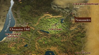 LOTRO Surveying the Wild Lands - Woodcutter's Brotherhood Quest Map - Wildwood