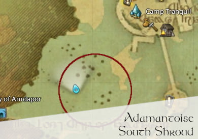 FFXIV Adamantoise Location Map - South Shroud
