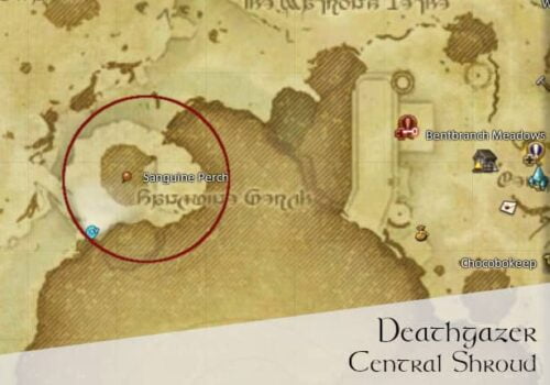 FFXIV Deathgazer Location Map - Central Shroud
