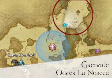 FFXIV Grenade Location Map - Outer La Noscea