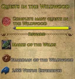 LOTRO Quests in the Wildwood Deed (Log)