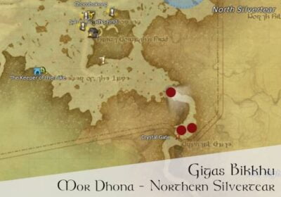 FFXIV Gigas Bhikkhu Location Map - Gladiator Hunting Log Rank 5