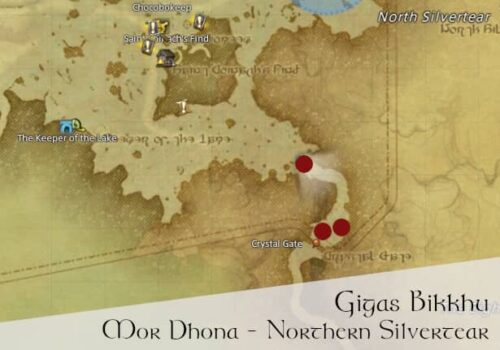 FFXIV Gigas Bikkhu Location Map - Gladiator Hunting Log Rank 5