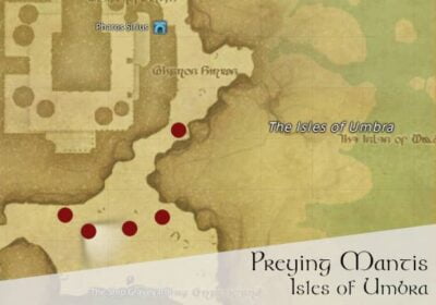 FFXIV Preying Mantis Location Map - Gladiator Hunting Log Rank 5