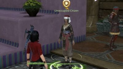 Unoccupied Citizen - right next to the stage in Ul'dah