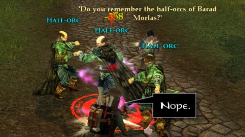 Anurandir recounts a battle with Half-Orcs